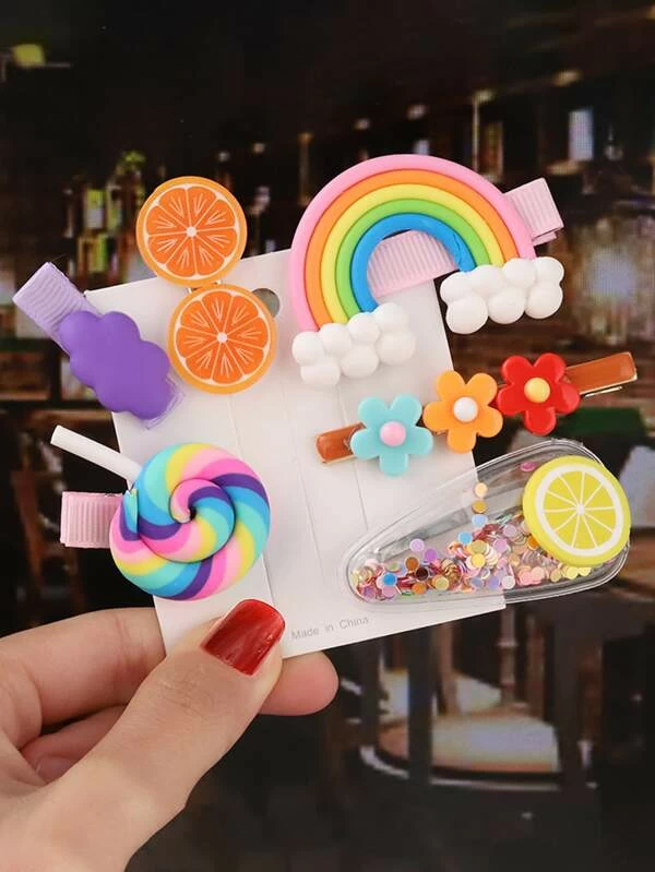 “Rainbow Vibes” Hair Clip Set