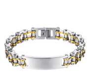 Men's Silver and Gold Bracelet