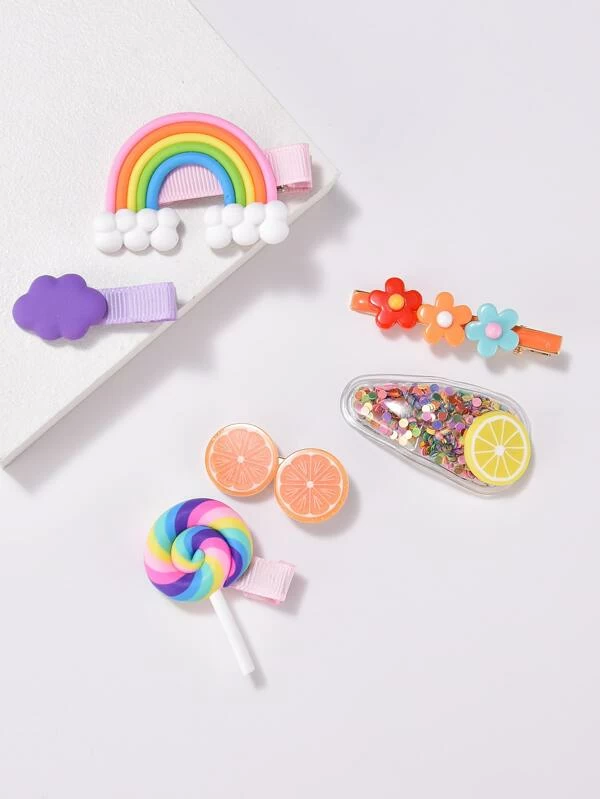 “Rainbow Vibes” Hair Clip Set