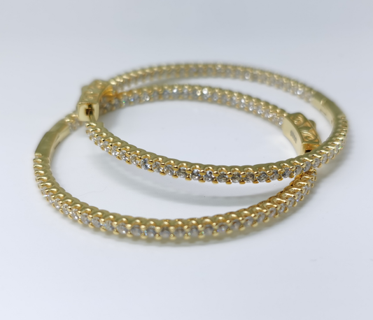 Diamond Inside Out Hoop Earrings