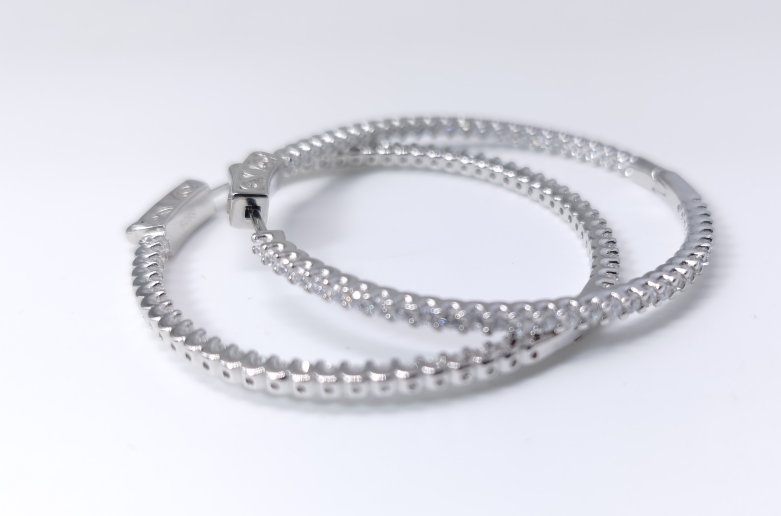 Diamond Inside Out Hoop Earrings