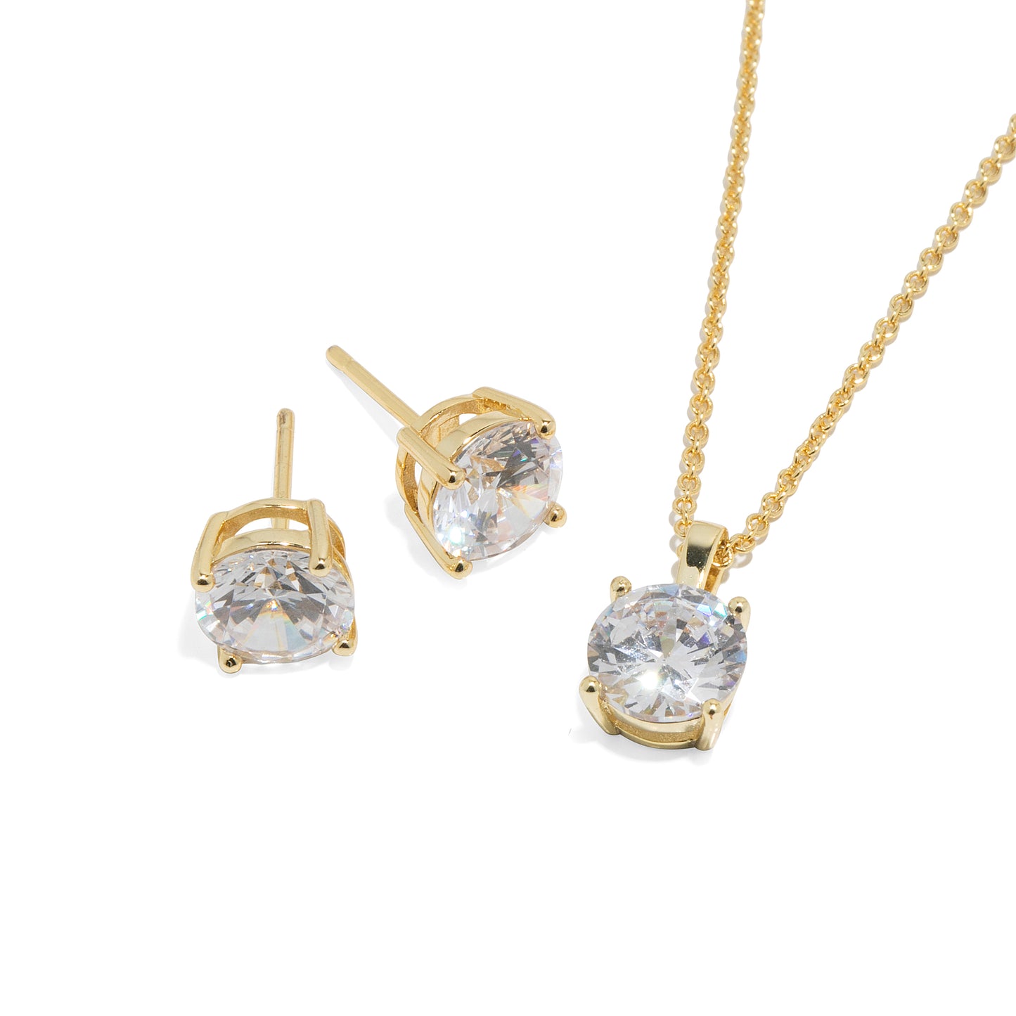 "Breakfast On Fifth St." Gold Earrings & Pendant Set