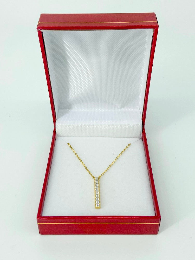 Gold Bar Pendant Necklace