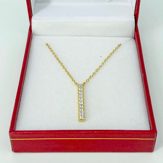 Gold Bar Pendant Necklace
