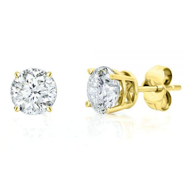 Signature Lulu Rose Diamond Simulant Earrings In Gold